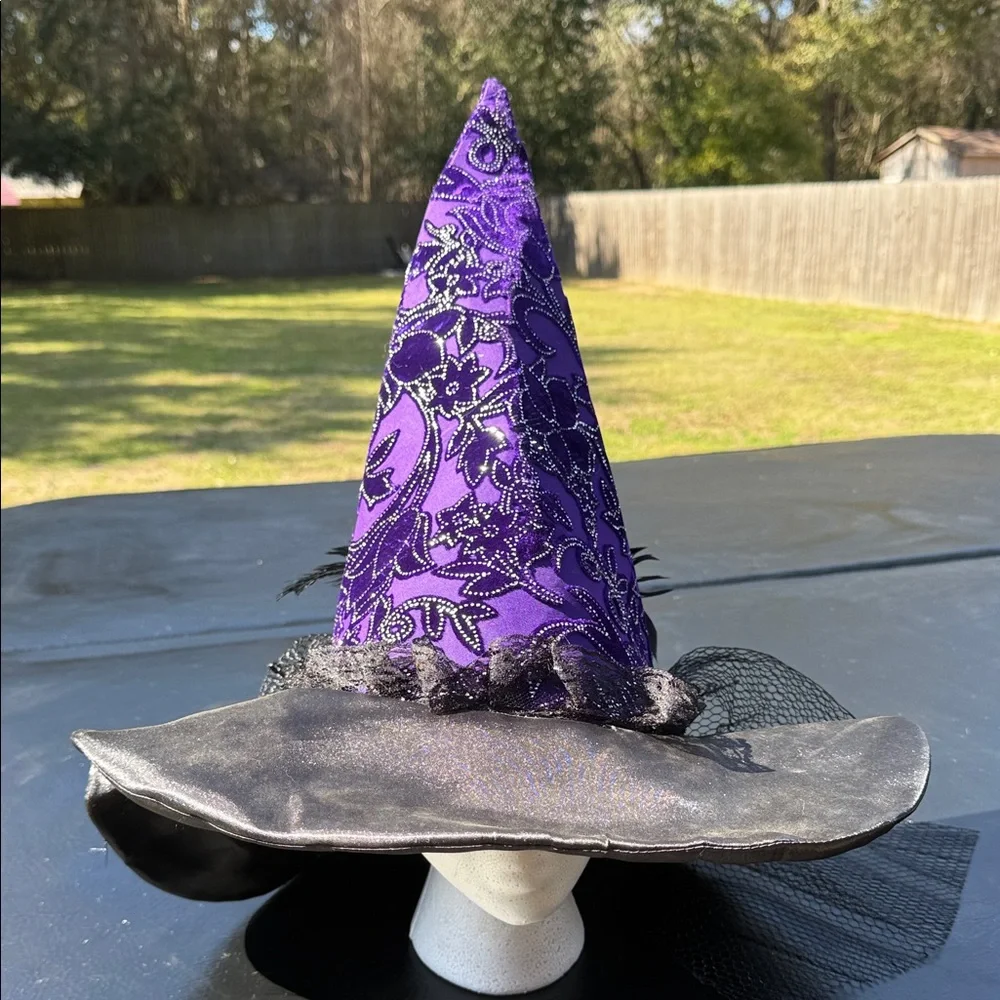 Pier One Purple and Black Witch Hat for Halloween Parties
